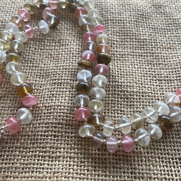 Watermelon quarts Stone Knotted Necklace New In Style 2023 In style Beads - Picture 8 of 11